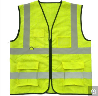 Reflective Safety Vest with PVC Strip and Zipper