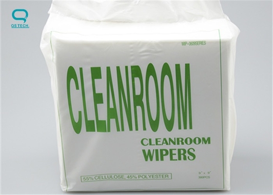 0609 55% Cellulose 45% Non Woven Polyester white  Cleanroom Wipes 6"/9"